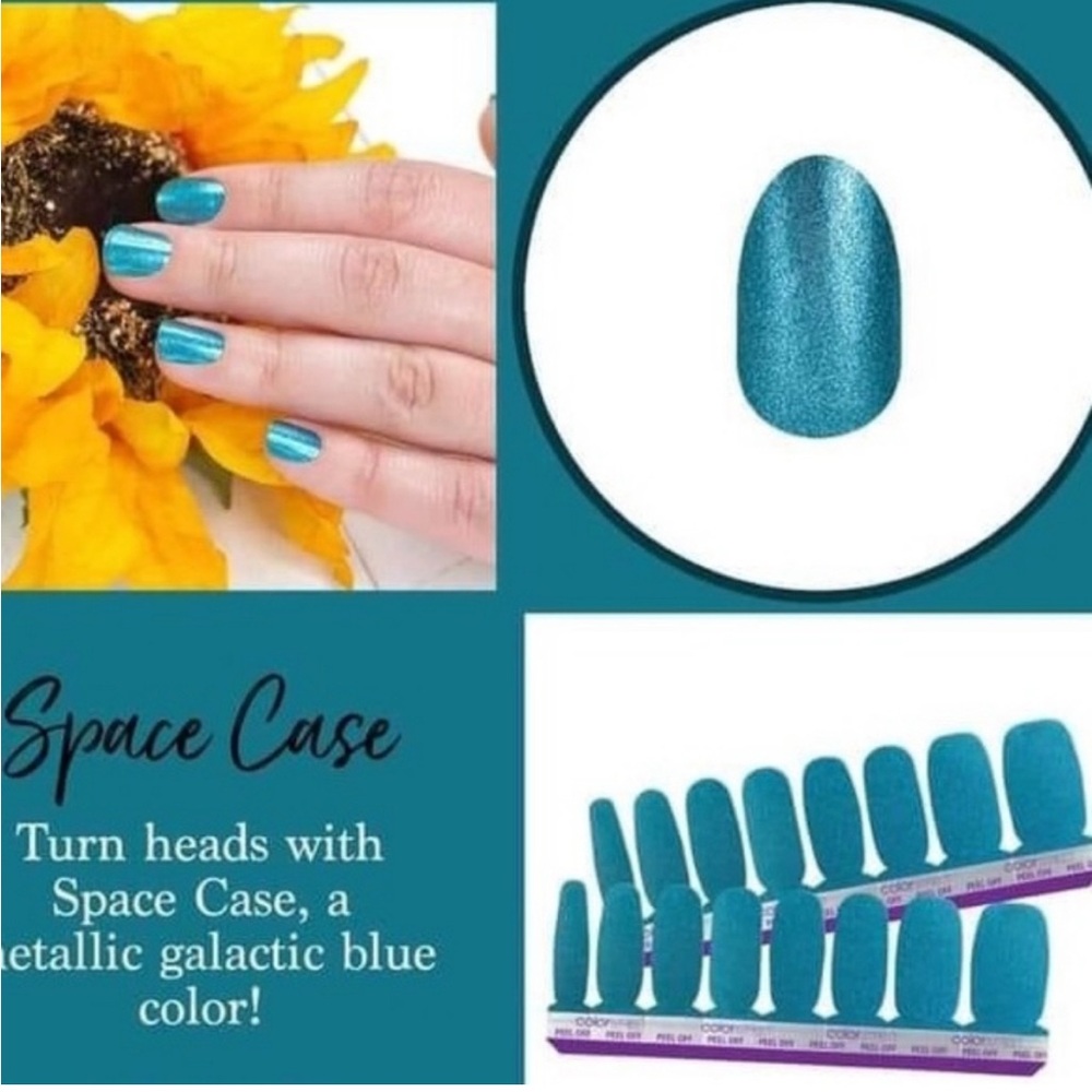 Color Street Space Case Metallic Blue Press-On Nails